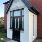 Lean-to roof frame installed on a house extension by carpenters in Nottingham.